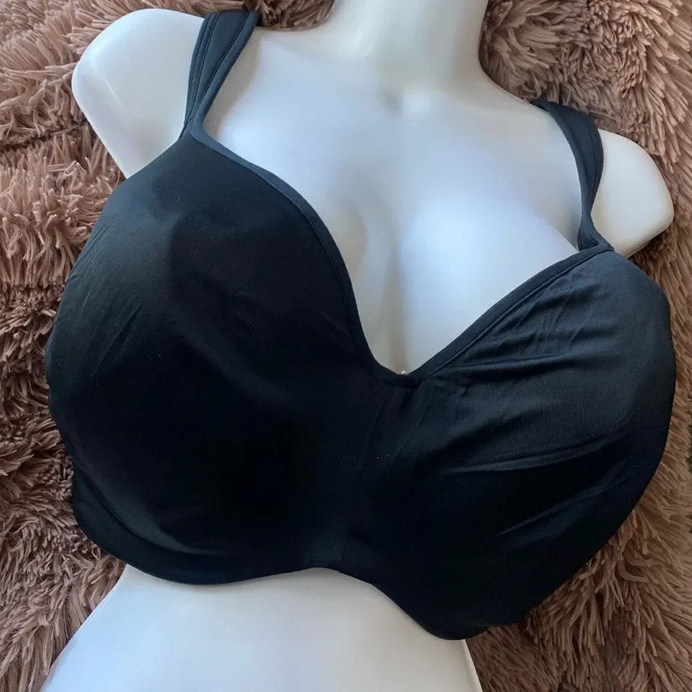 Lane Bryant Cacique lightly lined Balconette Bra Black 44H
